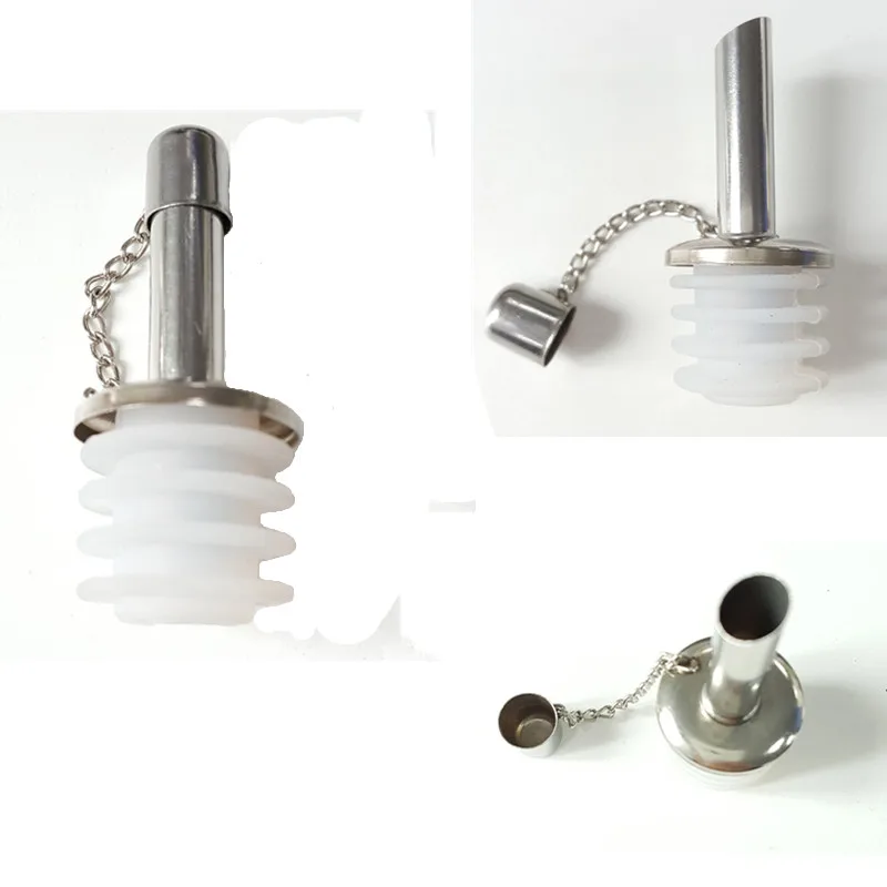 

Tilt Spout Pourer with Matel Cap Lid Stainless Steel Wine Oil Beer Bottle Stopper Plug bar Wedding Party Champagne Pourers