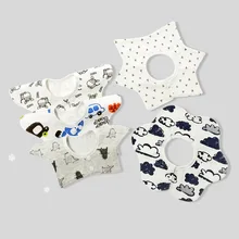 AZEOSHE детские слюнявчики круглой формы 360 градусов с цветами и звездами, детские нагрудники бандана для мальчиков и девочек водонепроницаемые