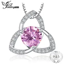 JewelryPalace Trinity узел 3 лепесток 1.4ct Искусственный Розовый Сапфир кулон 925 пробы серебро для Для женщин не включает цепь