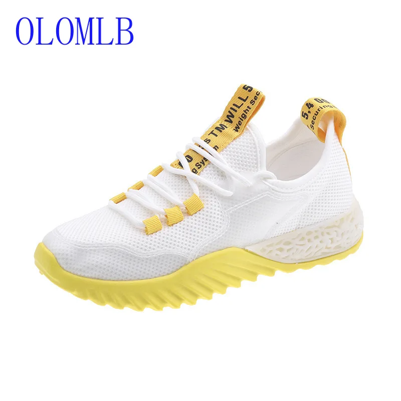 

OLOMLB Women Shoes 2019 New Fashion Tenis Feminino Light Breathable Mesh Shoes Woman Casual Lace Up Shoes Sneakers Women
