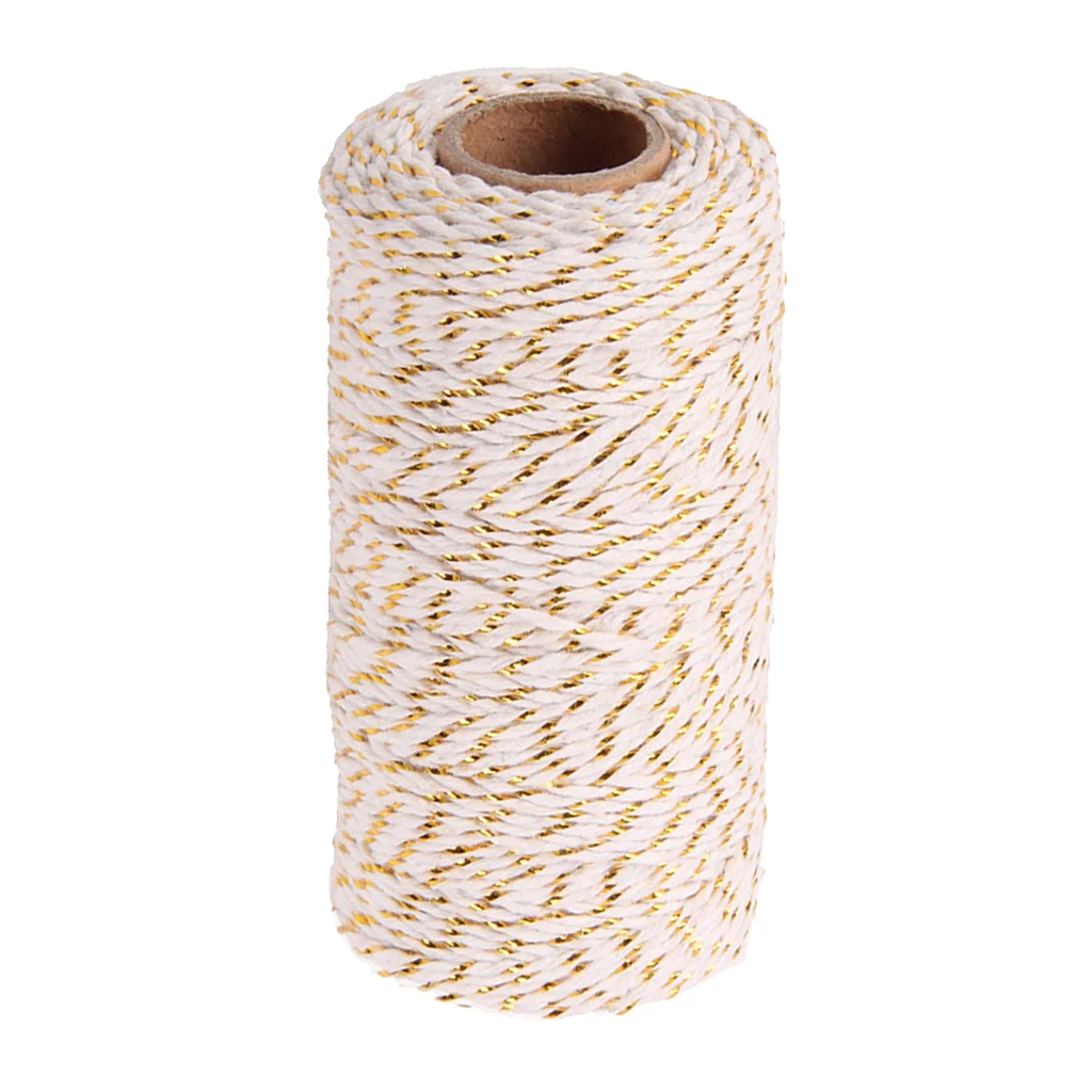 2 Roll 328 Feet (100m) Colored Cotton Twine DIY Craft Gift Packaging Wraping String Handmade Woven Goods Rope Cord  