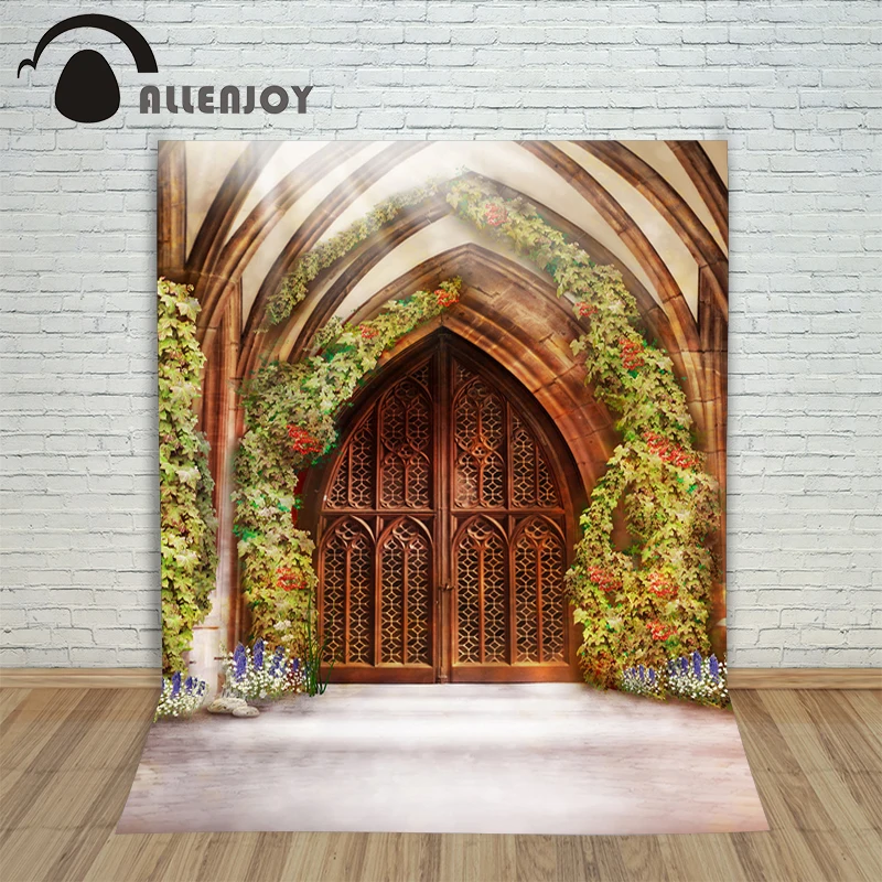 

Allenjoy Christmas backdrop Door flower light children kids photocall oxford cloth new