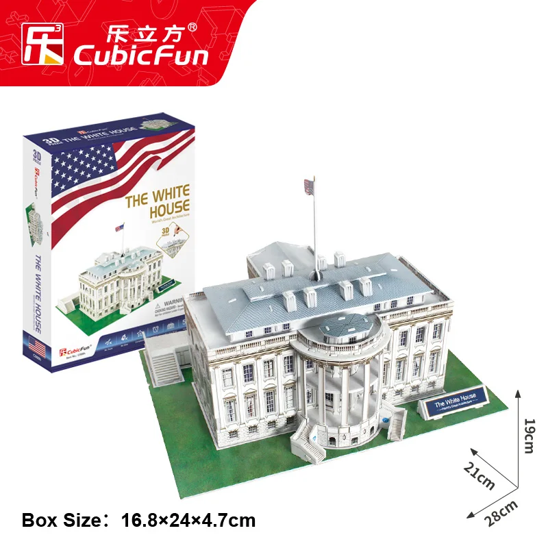 

CubicFun 3D puzzle paper model DIY child toy creat gift washington The White house C060H New Edition world's great architecture
