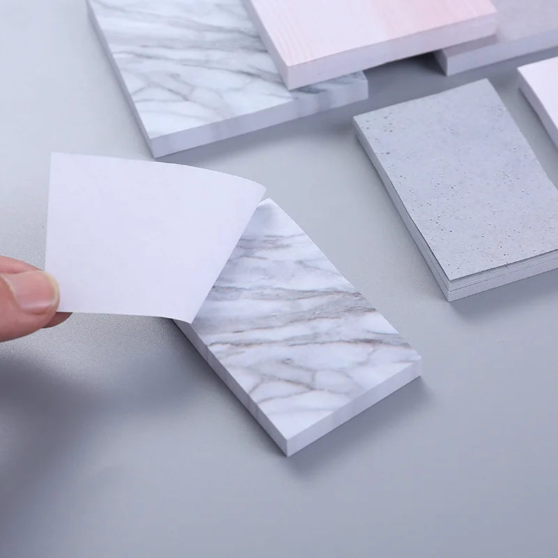 

Creative Marble Texture Sticky Note Self-Adhesive Memo Pad Planner Rectangle Post It Note Diy Scrapbooking Office School Supply