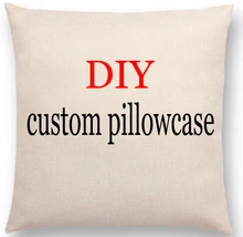 Photo or logo Custom Pillowcase for Car Chair Sofa Pillow Cover Linen Cotton Pillow Cases Cushions