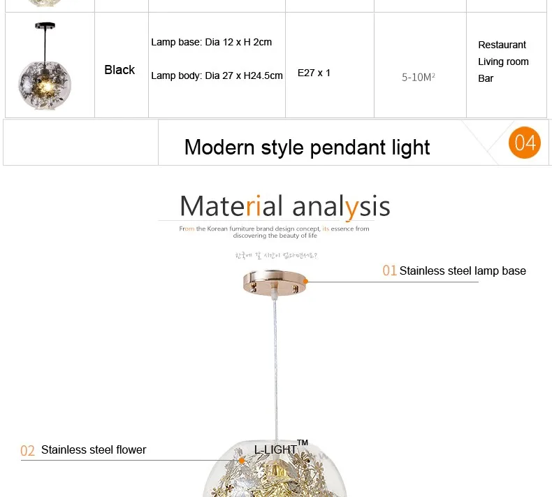 Modern Tangel Globe Flower Light Pendant Lamp 43