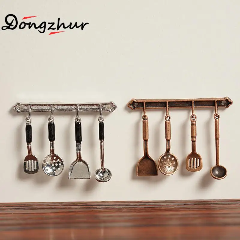 

5pcs/set Mini Alloy Bronze Silver Mini Spoon Shovel Dollhouse Miniatures 1:12 Accessories Bronze or Silver Kitchen Tools Sets