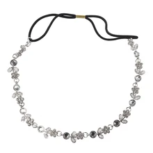 Bling Женщины Серебряный горный хрусталь кристалл цветок лента для волос/эластичная повязка-серебро