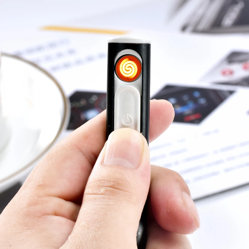 Мини Колонка электрическая зажигалка для сигарет USB ветрозащитный плазменной