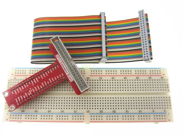 Raspberry Pi 3&ampRaspberry 2 Model B GPIO adapter plate gold plug-in version+MB-102 830 points Breadboard+GPIO cable kit Price |