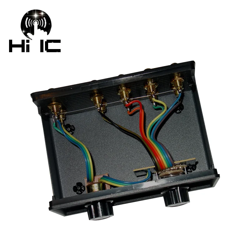 4 входа 1 выход пассивный аудио переключатель сигналов Переключатель Селектор коробка звук HiFi аудио сигнал сплиттер с регулятором громкости