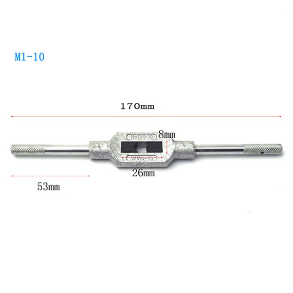 Ручной кран и штампованный высокоскоростной стальной кран шарнир прямой Метчик гаечный ключ метчики - Цвет: M1-10