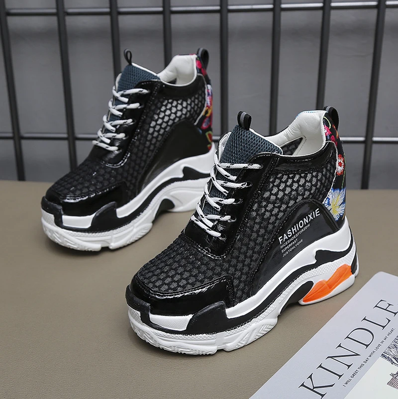 

BZBFSKY Summer Women Shoes Mesh Shoes Wedges Within The Higher Platform Shoes Light Casual Shoes Zapatillas Deportivas Mujeres