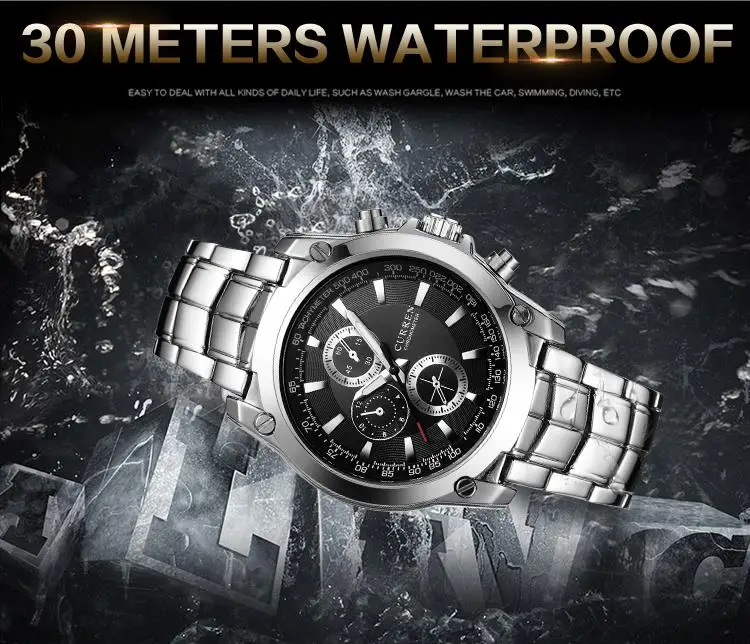 Часы мужские роскошные Лидирующий бренд из нержавеющей стали деловые повседневные наручные часы Мужские кварцевые часы relogio masculino CURREN 8025