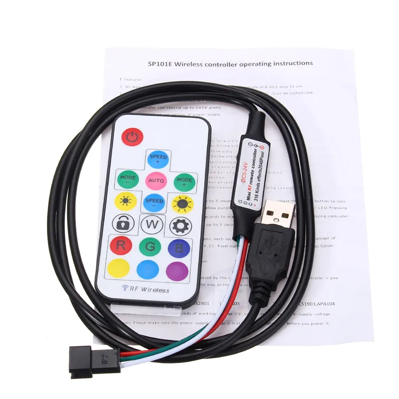17 клавиш мини-пульт дистанционного управления для USB Light WS2811 WS2812 WS2812B Светодиодные ленты свет DC5-24V