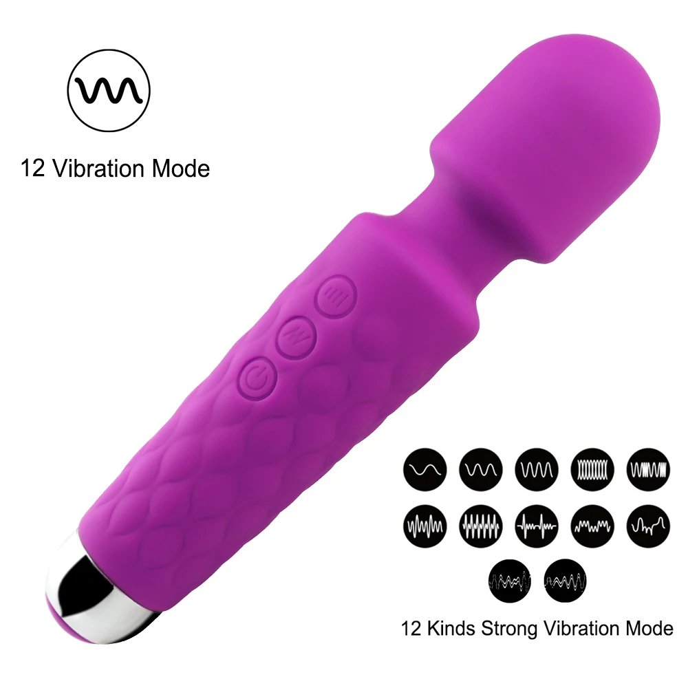 Adjustable Speed AV Magic Wand Massager Vibrator G spot Clitoris stimulator Sex toy for for Woman USB Rechargeable