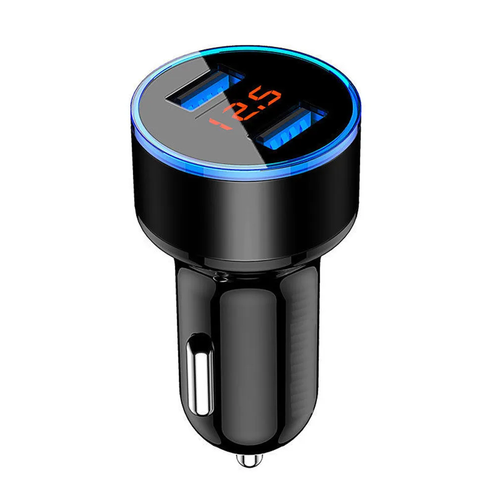Новые автомобильные аксессуары 2.1A Dual USB профессиональное автомобильное зарядное устройство 2 порта ЖК-дисплей 12-24 в прикуриватель n# дропшиппинг