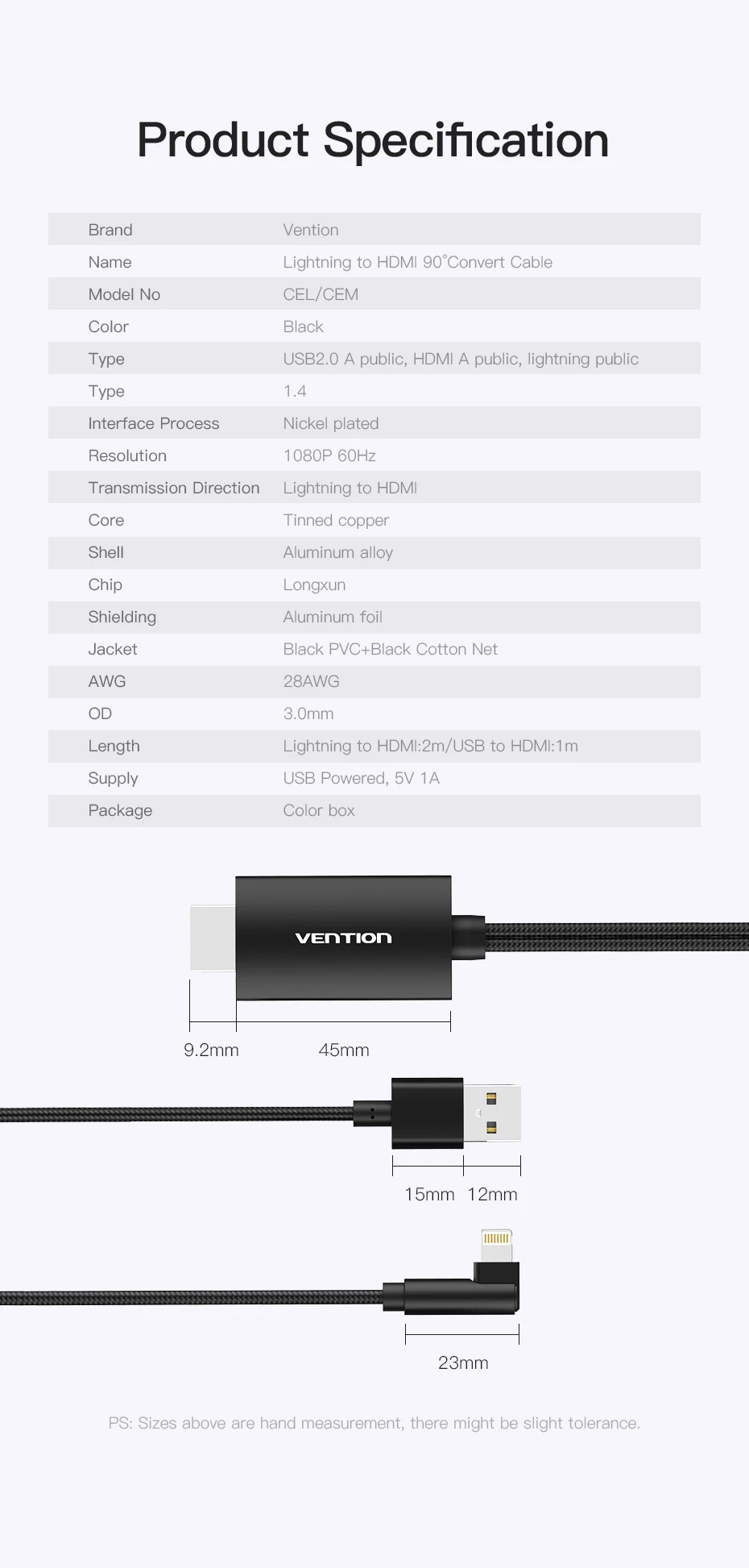 Vention 8-контактный HDMI конвертер 1080P HDMI кабель для iPhone X XS 8 Plus IOS поддержка HDTV цифровой адаптер для Ligntning в HDMI