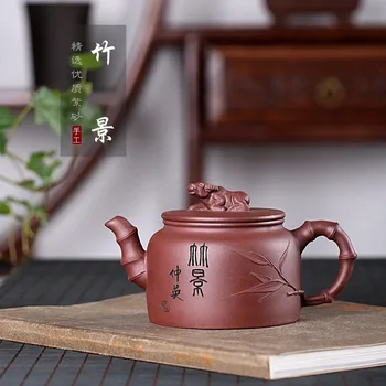 

Authentic Yixing Purple clay teapot Raw Ore Purple Mud tea infuser all Handmade Zisha Pot for brewing tea Chinese gift