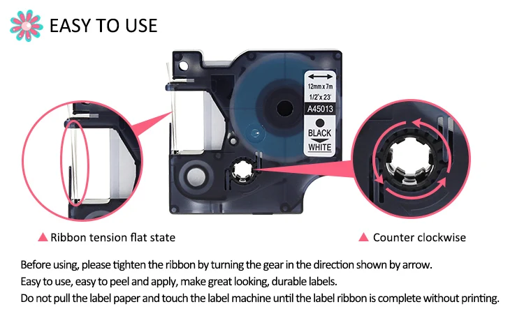 Labelife 5 упаковка 18056 для DYMO Rhino черный на желтом 12 мм X 1,5 м промышленные IND термоусадочные трубки LabelWriter для принтера этикеток