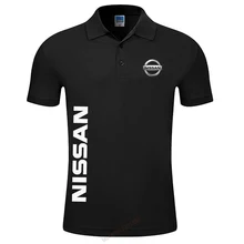 Летняя мужская S 3XL Мужская рубашка поло с коротким рукавом NISSAN мужская повседневная Однотонная футболка