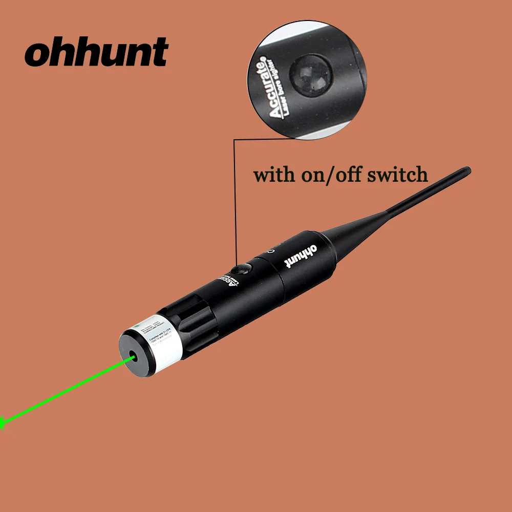 ohhunt Red Green Laser Bore Sight Kits for .22 to .50 Caliber Red Green Dot Boresighter for Hunting Riflescope Rifle with Switch