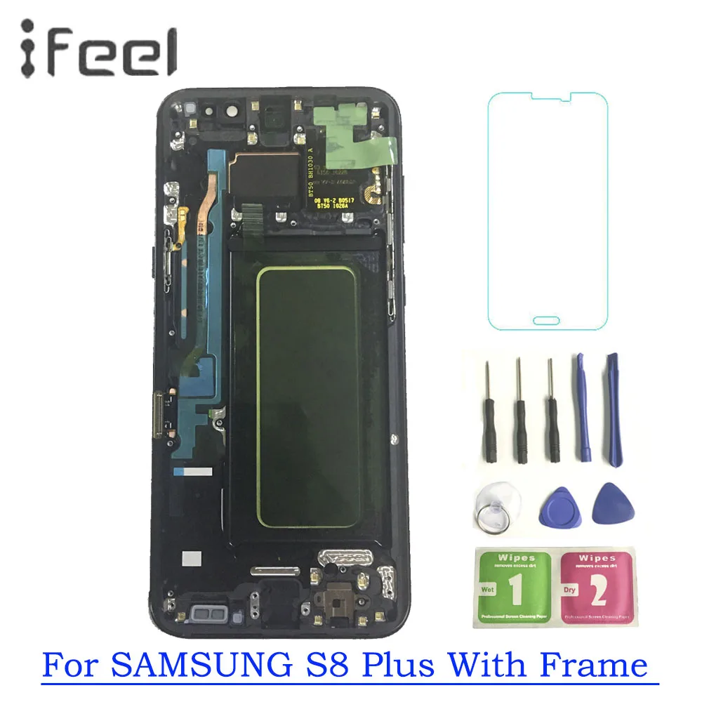 

SUPER AMOLED S8 Plus LCD with frame for SAMSUNG Galaxy S8 G950 G950F S8 Plus G955 G955F Display Touch Screen Digitizer