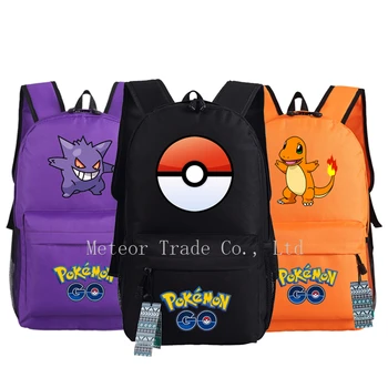 

Anime Pokemon Go Game Backpack Boys Girls School Bags Teenagers Pikachu Backpacks Kids Nylon Shoulder Bag Children Rucksack