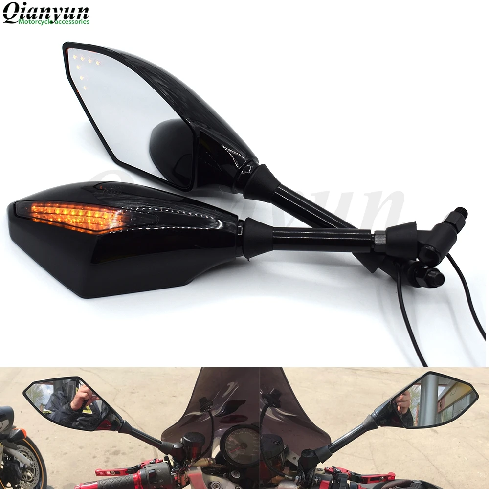 

Universal motorcycle LED turn signal rear view mirror turn signal indicator For Honda GROM CBR250R CBR300R CBR500R CBR500F