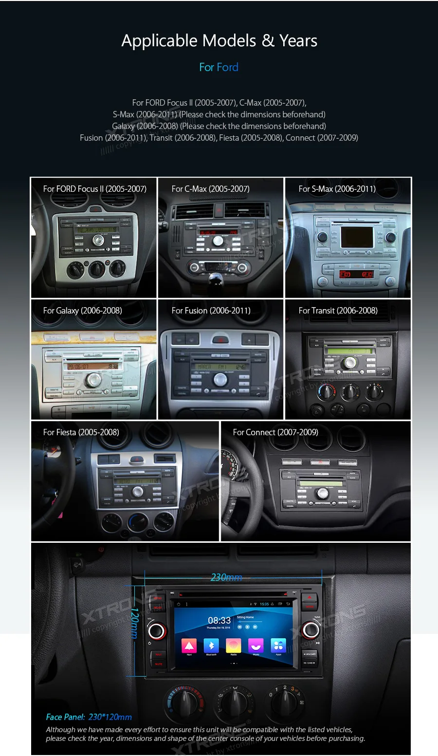 Discount XTRONS 7" Android 8.1 Car Stereo DVD Player Radio GPS Navigation WIFI TPMS for FORD Focus II C-Max 2005 2006 2007 Fusion Transit 2