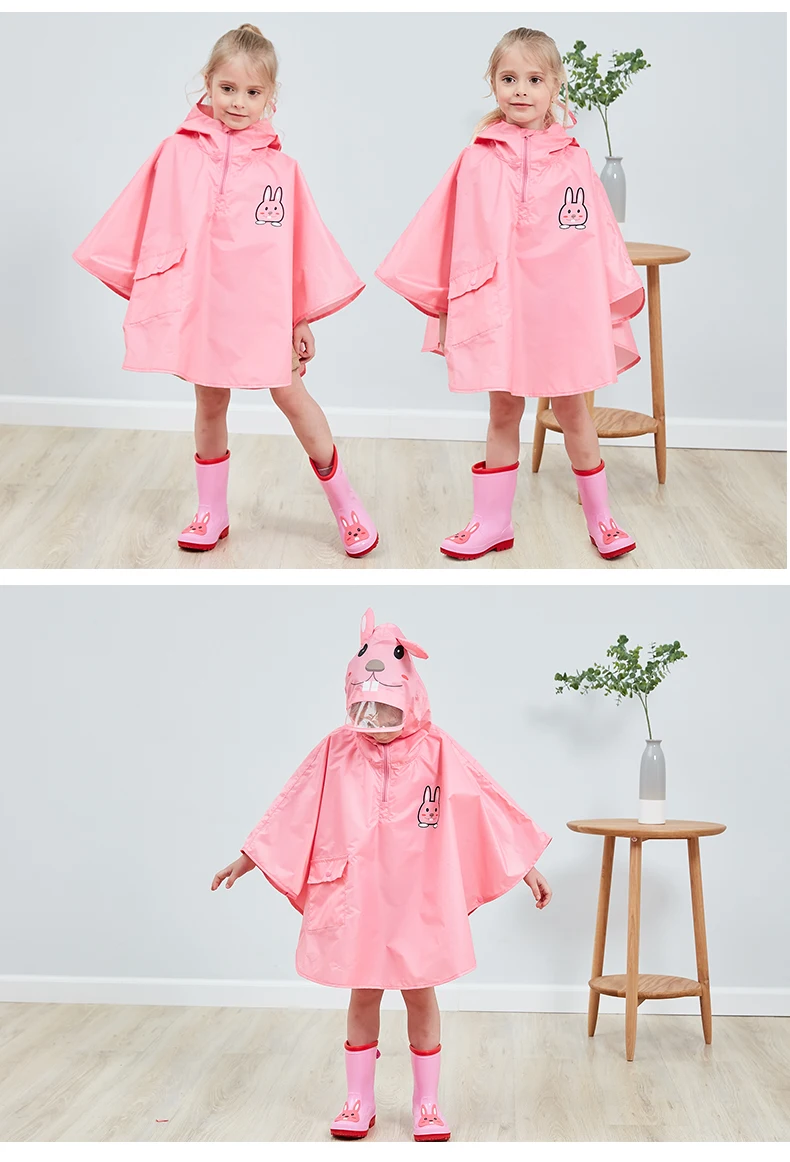 10.FreeSmily Raincoat for Children Rain Coat Kids Cloak Type Rainwear Rain Coat Printed Poncho Kids Rainproof Student Rainsuit