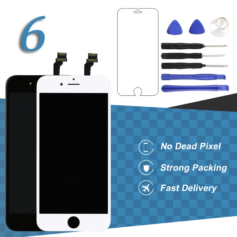 

AAA Tianma OEM High Quality Display For iPhone 6 6g LCD Touch Screen Digitizer Assembly With Sensor & Camera Holder Repair Tool