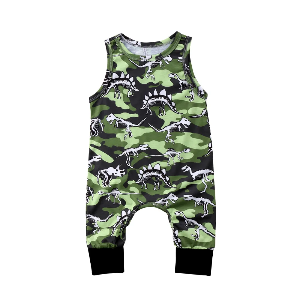 Newborn Infant Baby Girls Boys dinosaur Outfit Clothes Sleeveless