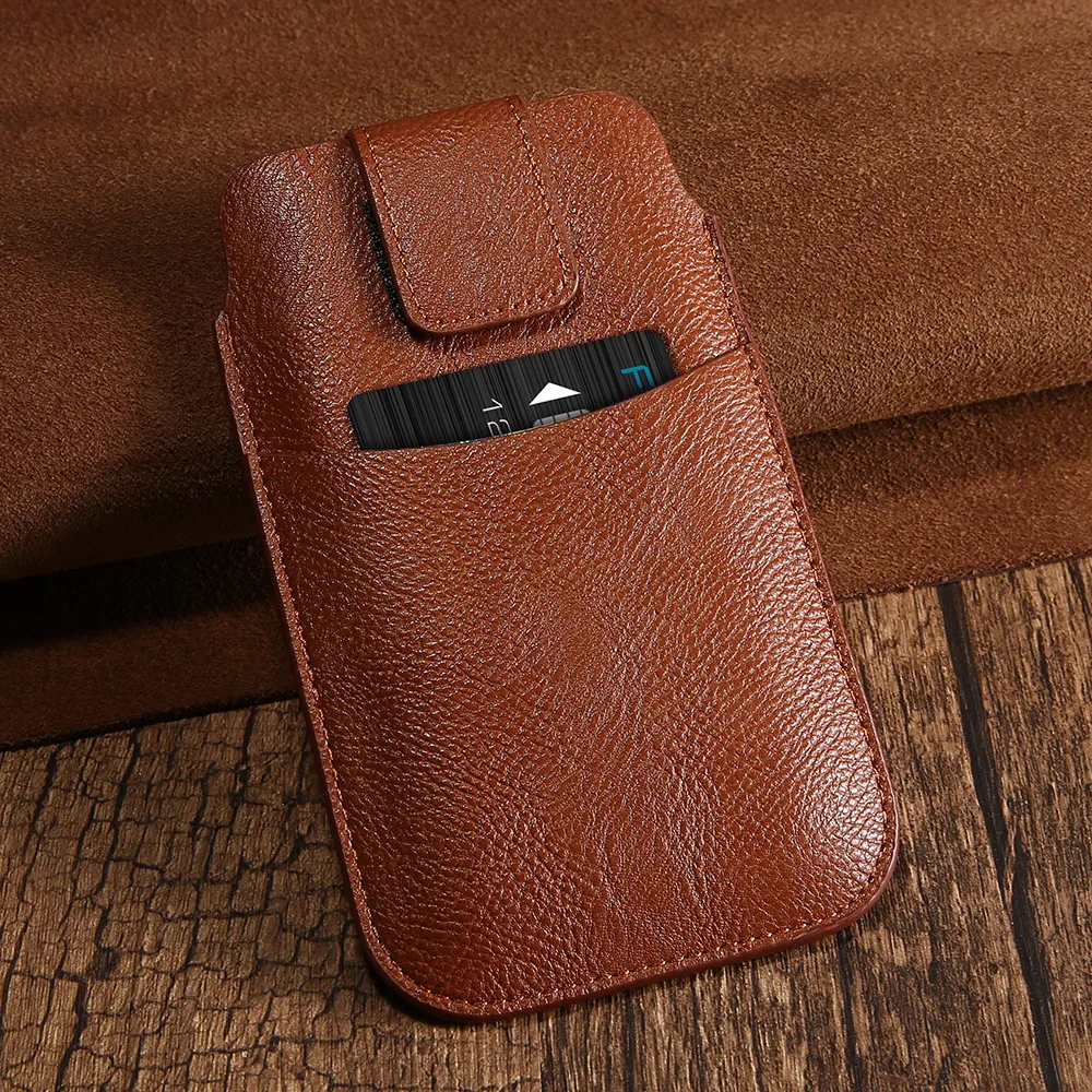  KISSCASE Universal Case For iPhone 6 6s 7 8 Plus X Retro Leather Waist Bag Cover Mobile Phone Case  - 32790980474
