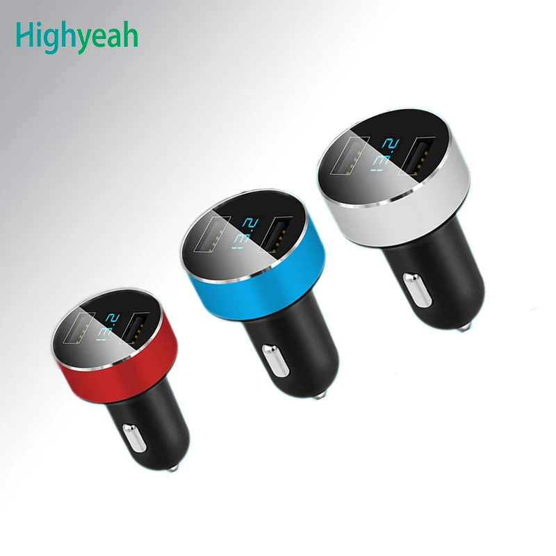 

Mini Mobile Car Charger 5V 3.1A Dual USB Port LED Display Cigarette Lighter Phone Adapter voltage detection carregador veicular