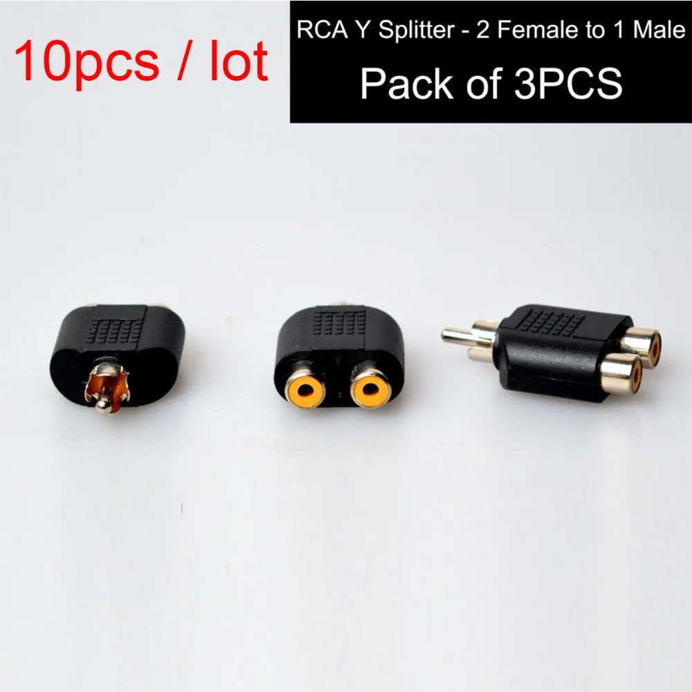 10PCS30 2RCA женский 1RCA мужской ysplitter адаптер 3 шт. RCA входы добавить на для навигации сбоку расширить один Обратный Cam видео