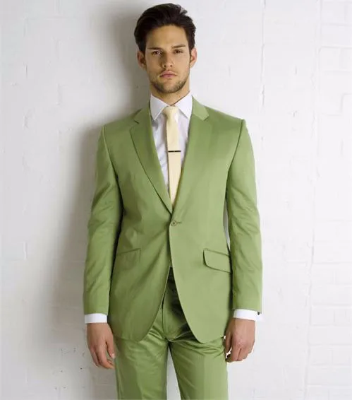 

2018 New Style Mens Suits Groomsmen Notch Lapel Groom Tuxedos Green Prom Wedding Best Men Suit 2 Piece (Jacket+Pants)