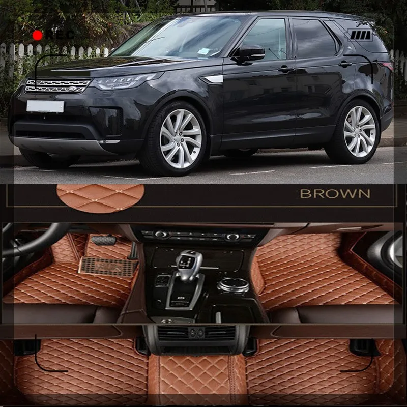 Подходит для Land Rover Discovery 5(L462)- кожаные аксессуары интерьерные ковры напольные коврики водонепроницаемые автомобильные коврики