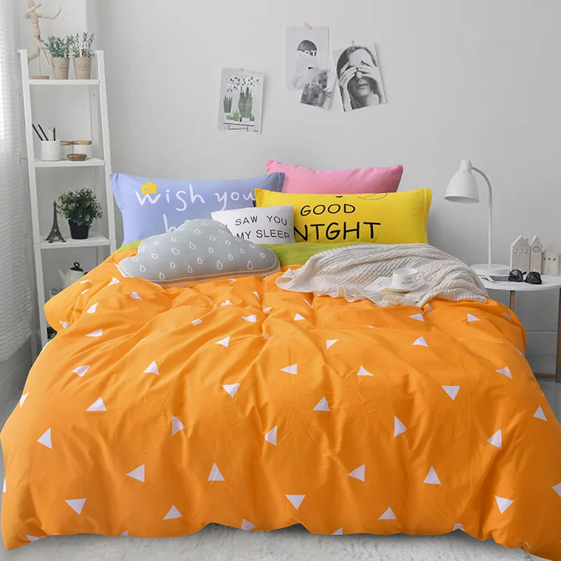 

Nordic Bedding set 4pcs for queen twin size 100% cotton cartoon kids duvet cover set bed linen bed sheet fitted sheet bedspread