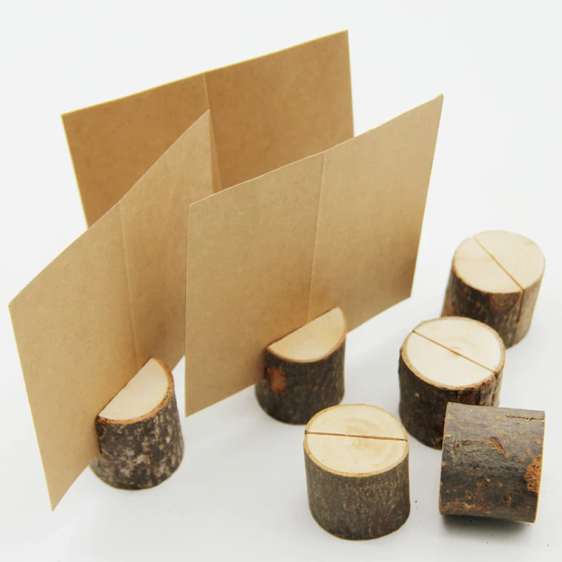 5PCS Wedding Wooden Place Card Holders Rack Decoration Table Numbers Wooden Signs For Party Celebration DIY Direction Signs