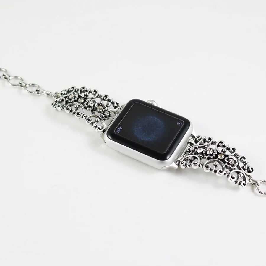 

Luxury Stainless Steel Carving Watch Strap for Apple Watch Band 42mm 38mm Women Watch Bands Bracelet for iWatch Series 3 2 1