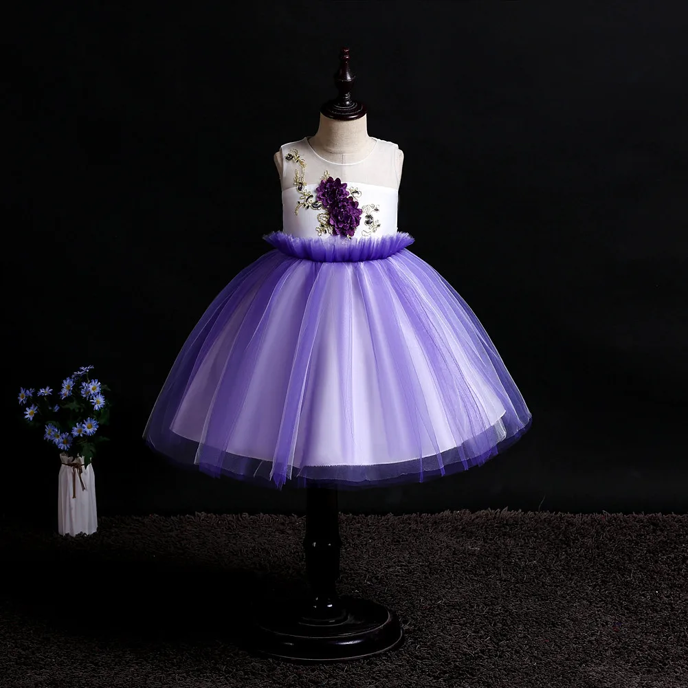 

Girl Ballet 2-13 Years Old Family Party Dress Girl Baby's First Evening Dress Princess's New Fashion Lace Dress