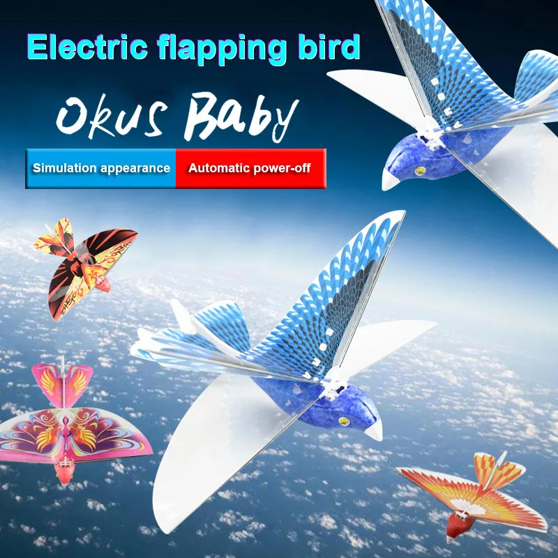 

2019 Newest Electronic Toy Bird Bionic Flapping Wing Power Flying Bird RC Flying Bird Plane Flight Model 2.4GHz Drone Kids Gifts