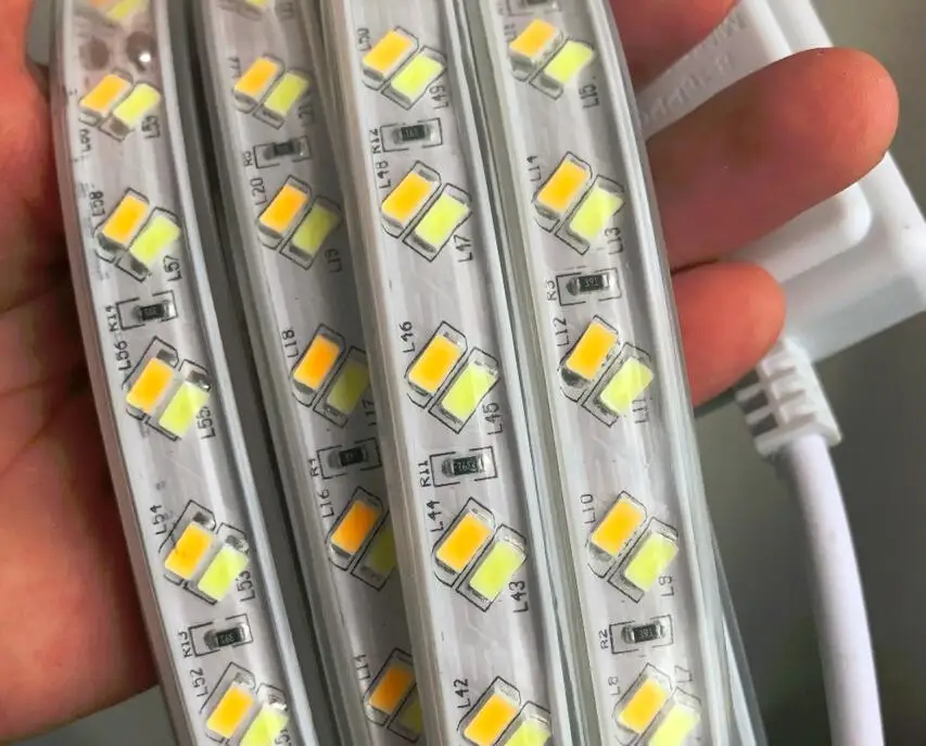 Новое поступление 220 V 120 светодиодный s/m гибкая светодиодная лента 5630 5730 SMD диммируемая белая/теплая белая световая лента светодиодный лента Водонепроницаемая