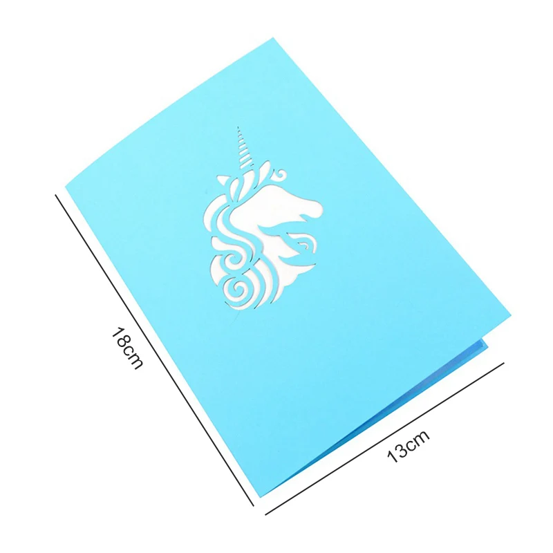  1Pcs Kraft Paper 13*18cm Blank Envelope Nice Gift Kid Invitation Cards Greeting Card 3D Unicorn Las - 33033596904