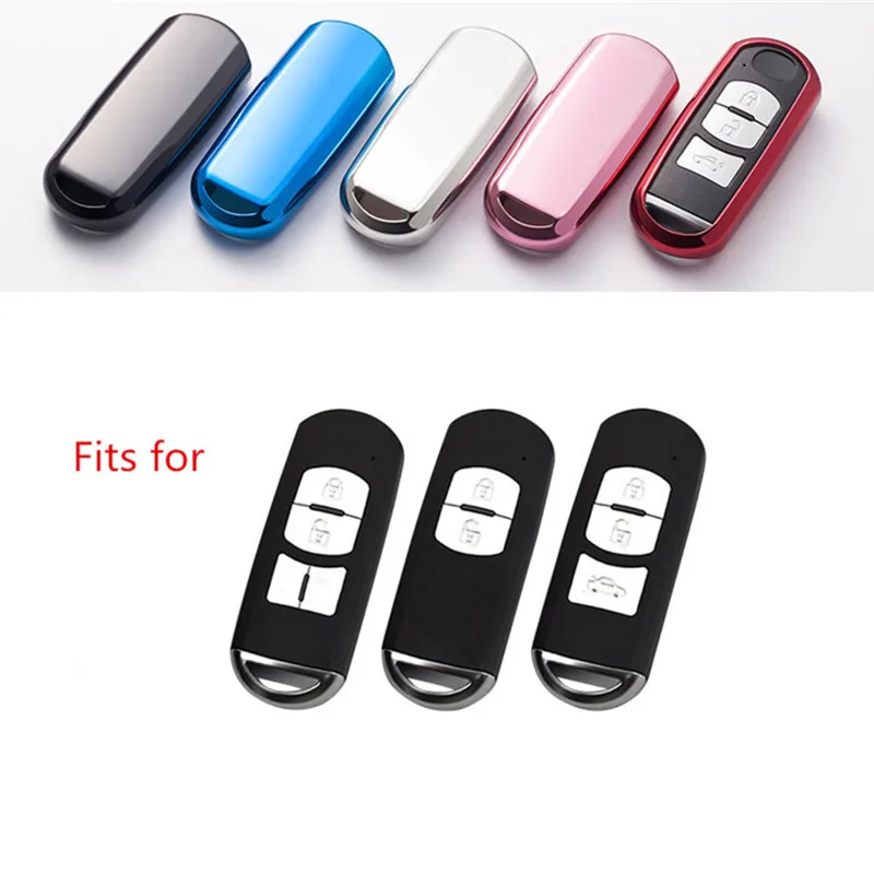 

New TPU Car Key Case Cover for Mazda 6 Mazda 3 2014 2015 CX-5 CX-7 CX-9 car key shell fits Mazda 323 626 Familia CX-3