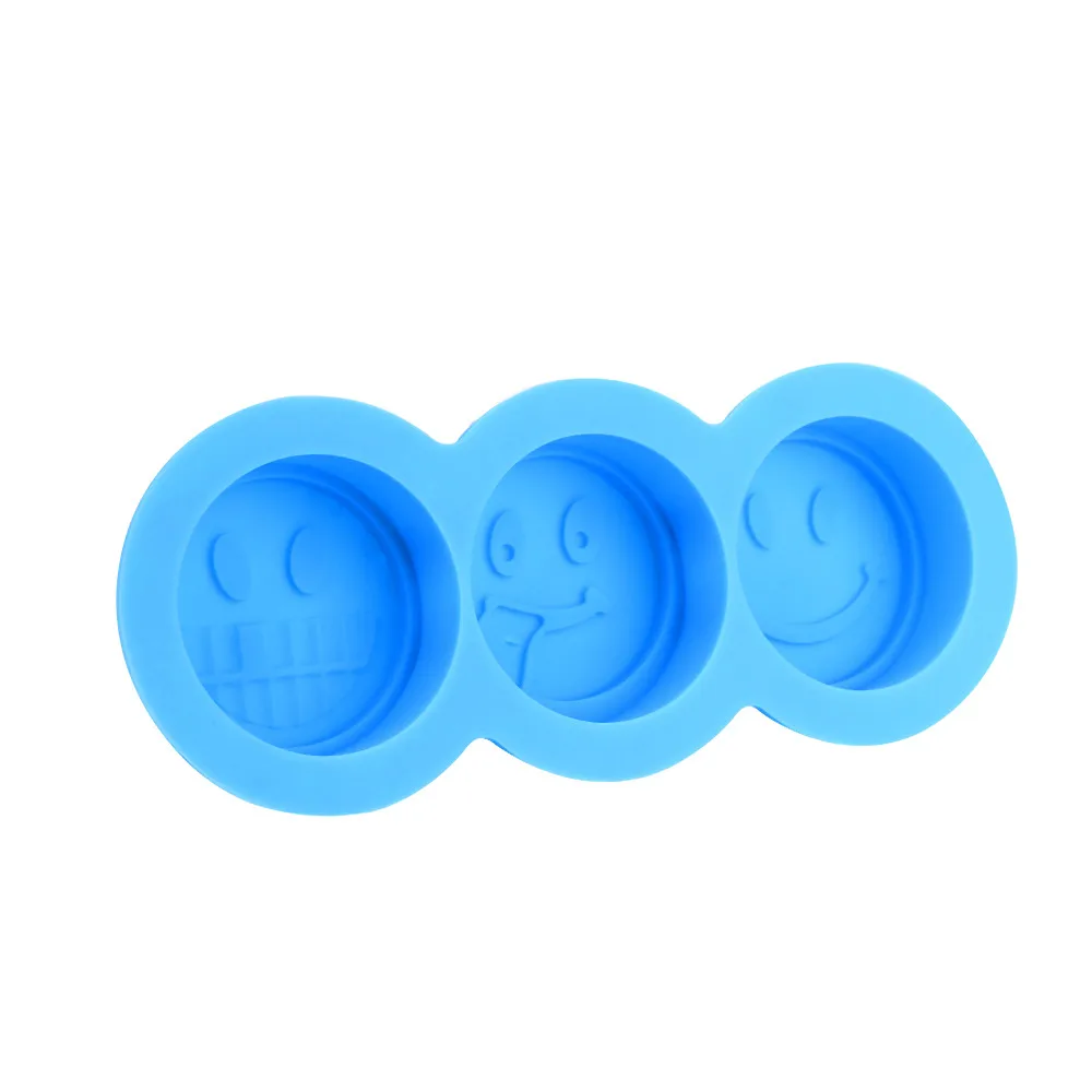 Molde de bandeja de silicona para cubitos de hielo con cara sonriente molde para galletas de Chocolate