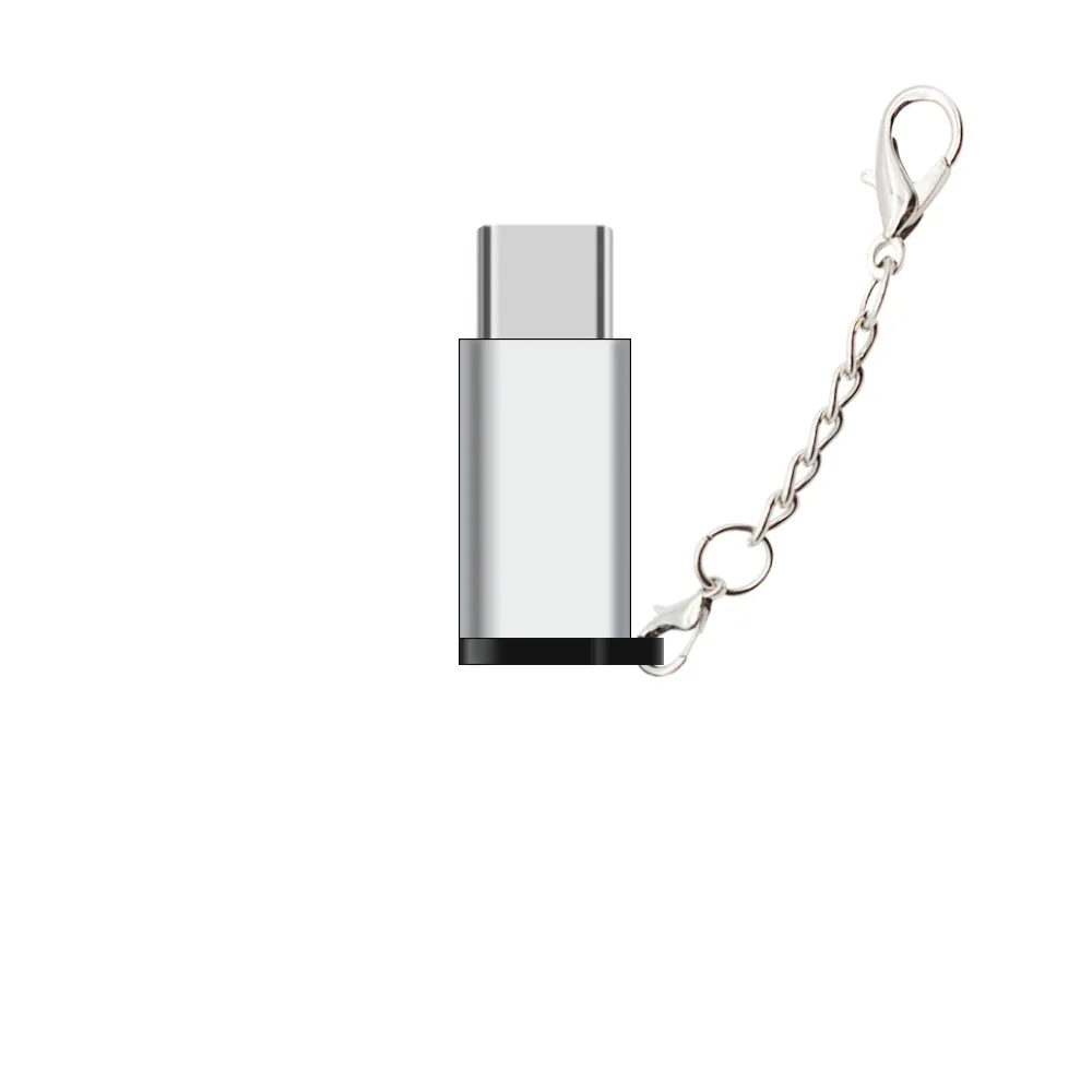 Micro USB To TypeC Adapter With Keychain Micro USB Female To USB Type C Male Adaptador Tipe C Charging Data Sync Type-C Adapters (15)