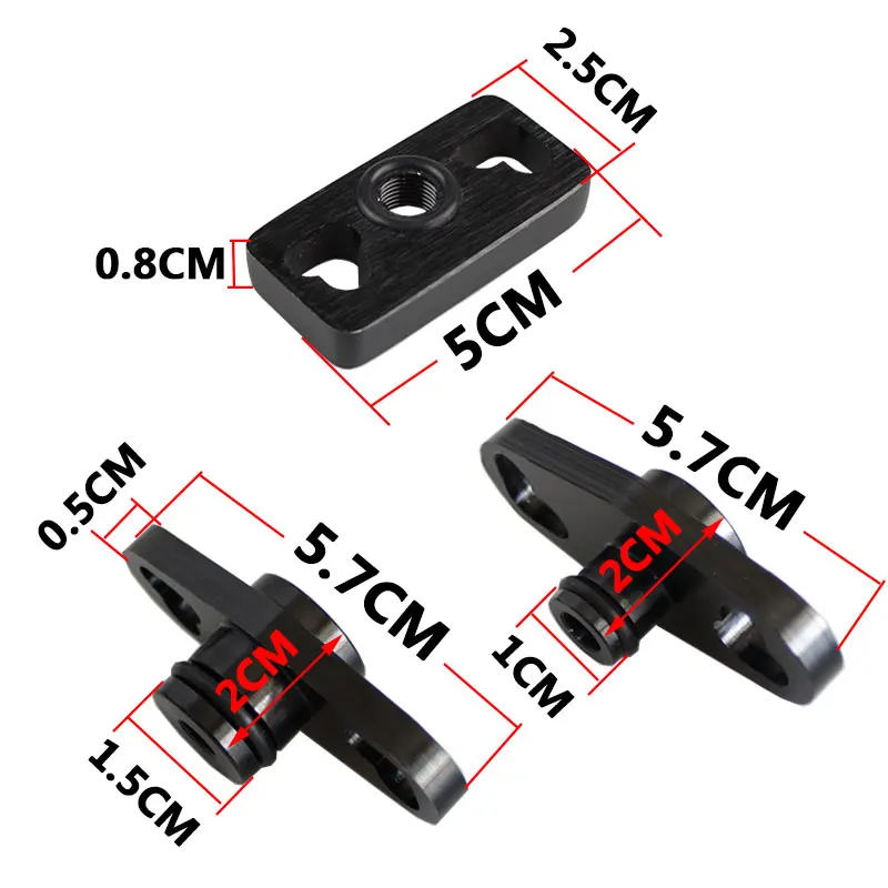 Car Aluminum Alloy Turbo Fuel Rail Delivery Regulator Adapter with Fittings 1Pcs for Honda Mitsubishi Toyota RS-FRG012