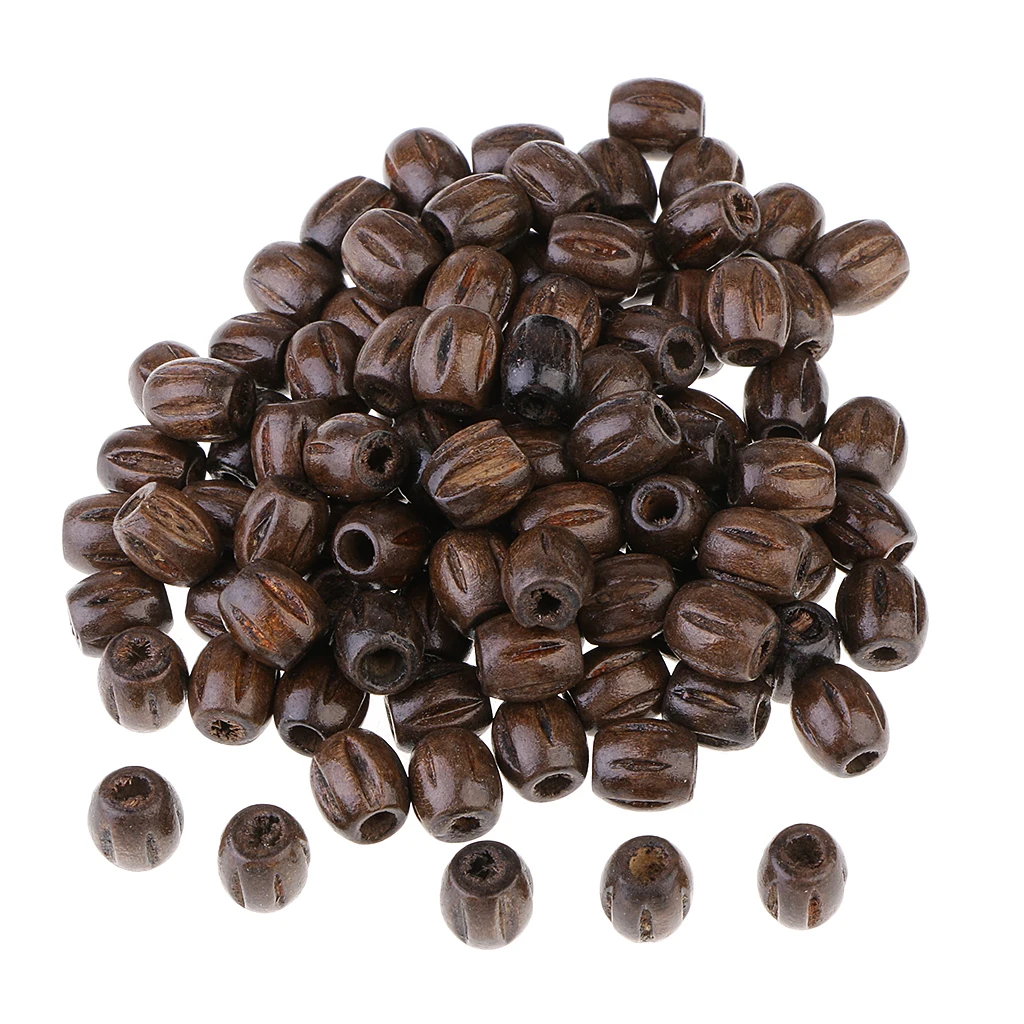 100pcs Wooden Beads for Lacing, 10x8mm Large Holes Jewellery Making Crafts Macrame Beads